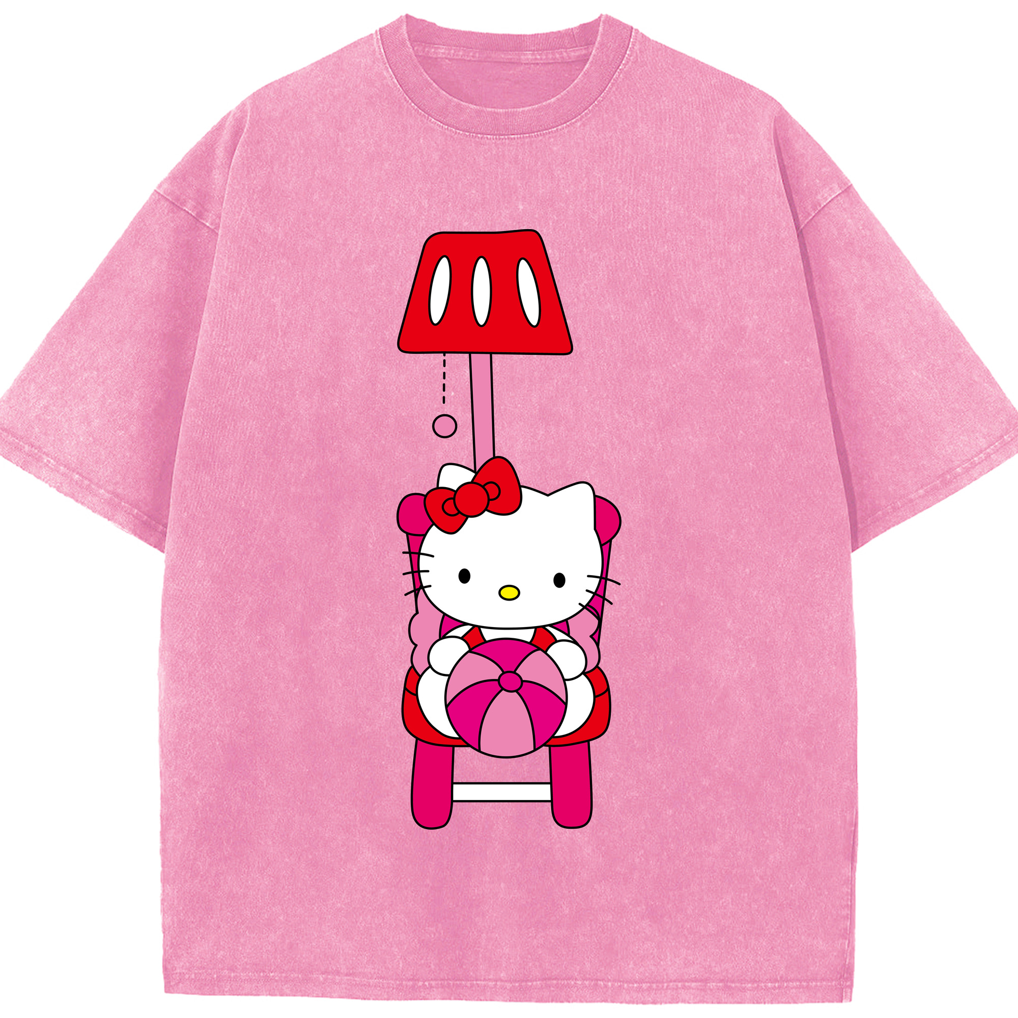 （画像用） Hello Kitty ハローキティ 綿100% ヴィンテージ風 半袖Tシャツ（フロントプリント）